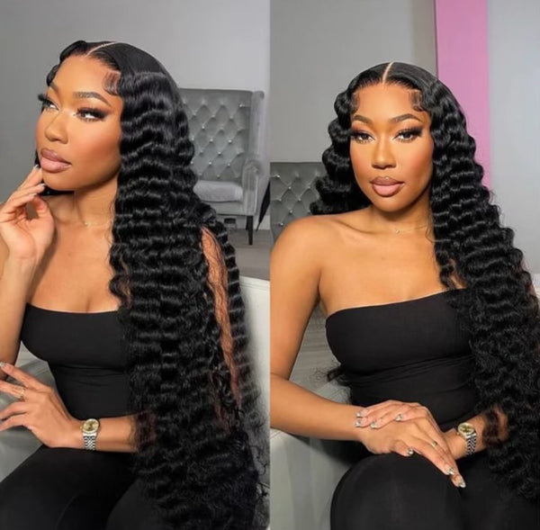 13x4 Transparent Deep Wave Lace Front Wig